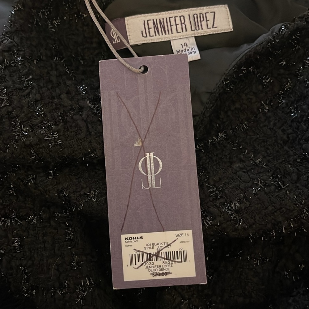 🎉HP! NWT! Jennifer Lopez Sparkle Tweed Fit and Flare Dress - Picture 4 of 5
